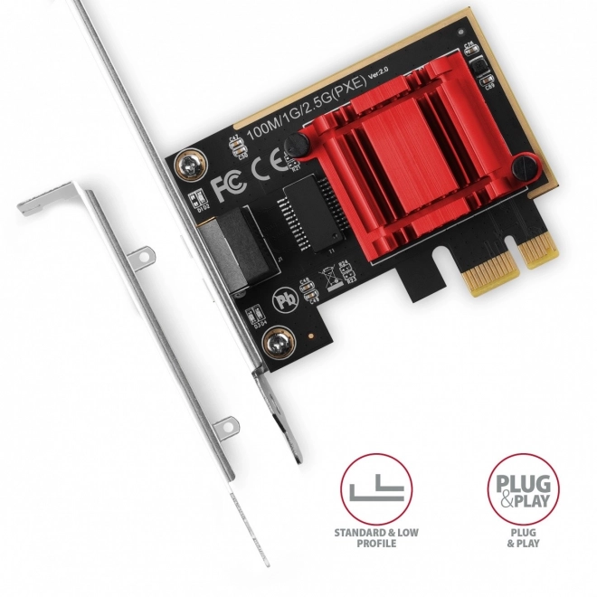 Rýchla sieťová karta AXAGON PCIe 2.5 Gigabit Ethernet