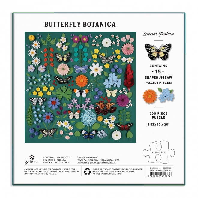 Puzzle Motýlia Botanická Záhrada 500 Dielikov