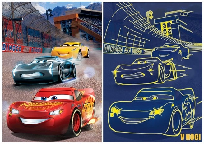 Svietiace puzzle Autá 3: Cieľová rovinka XL 100 dielikov
