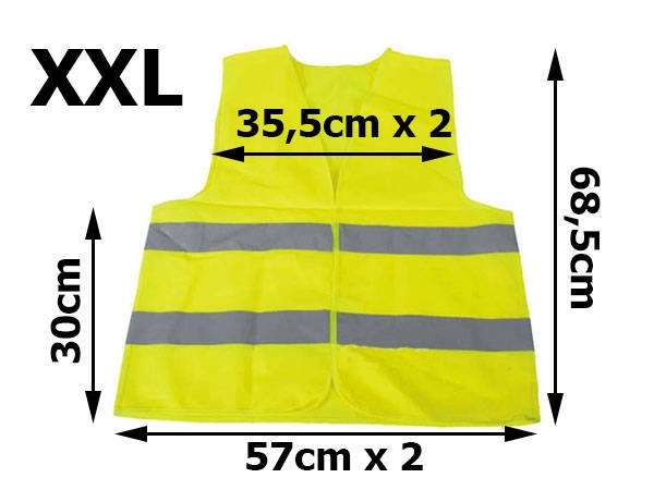 Reflexná vesta žltá so suchým zipsom XXL