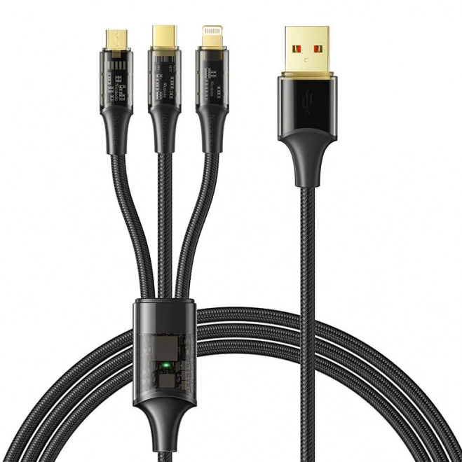 Nabíjací kábel 3v1 USB na USB-C / Lightning / Micro USB