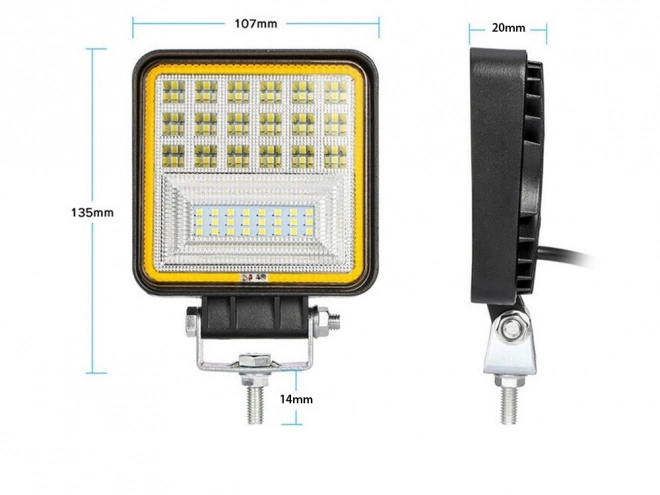 Pracovná Lampa 42 Led Halogén 126W 10V-30V Cree Panel