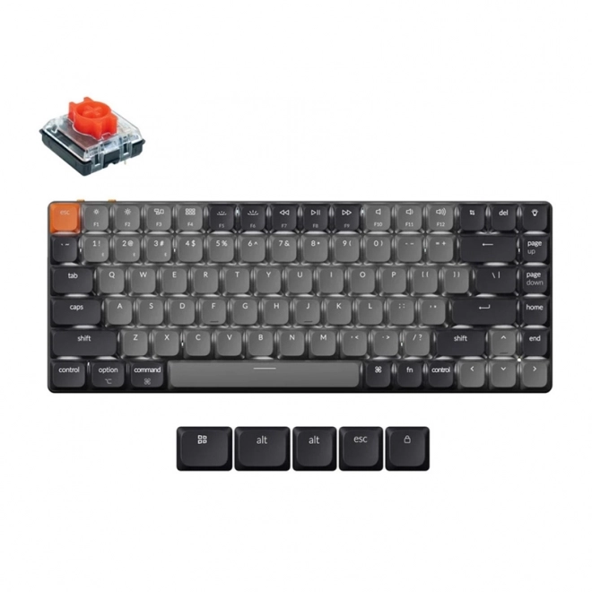 Bezdrôtová nízkoprofilová klávesnica Keychron K3 LED Red Switch šedá