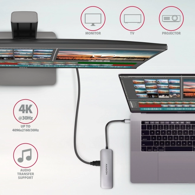 Wieloportový hub AXAGON 5v1 USB 3.2 Gen 1