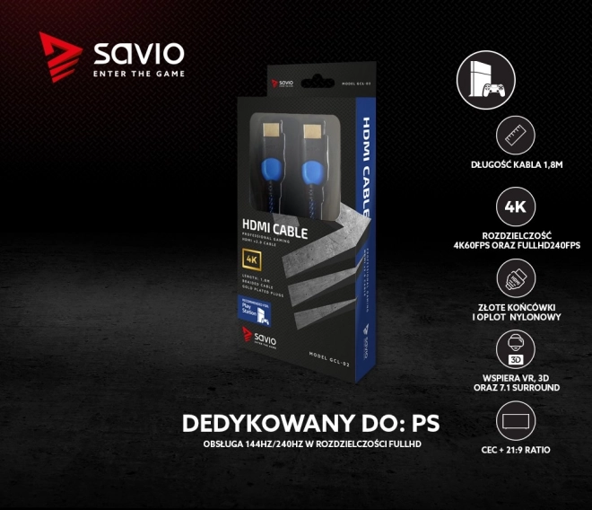 HDMI kábel 2.0 modrý-čierny 1,8m