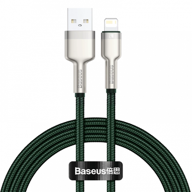 USB kábel pre Lightning Baseus Cafule 2,4 A 1 m zelený