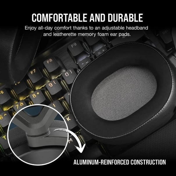 Bezdrôtové herné slúchadlá Corsair HS65 Carbon