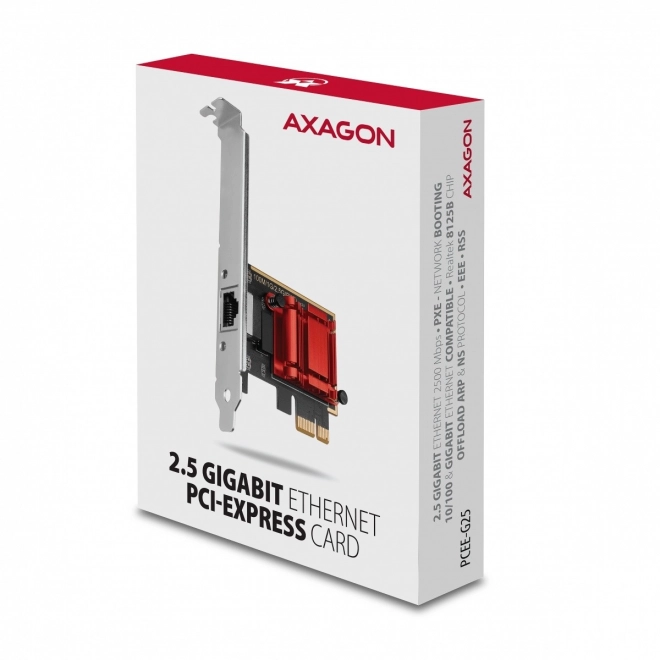Rýchla sieťová karta AXAGON PCIe 2.5 Gigabit Ethernet
