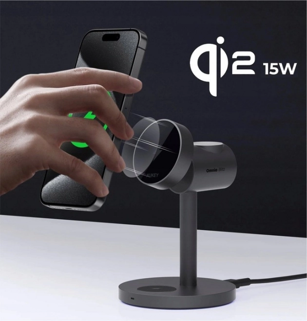 Bezdrôtová nabíjačka Aukey MagFusion 3 v 1