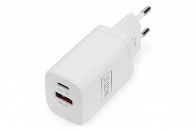 Sieťová nabíjačka USB-C a USB-A biela