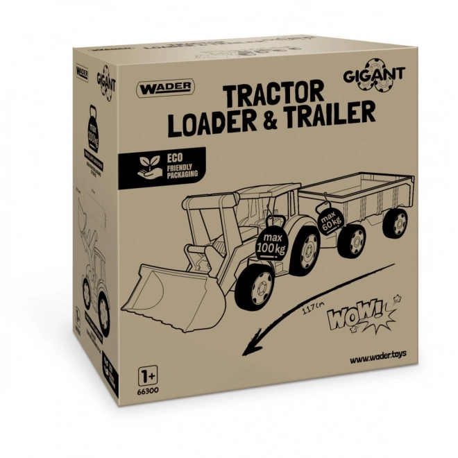 Wader Gigant traktor s nakladačom a prívesom 117 cm
