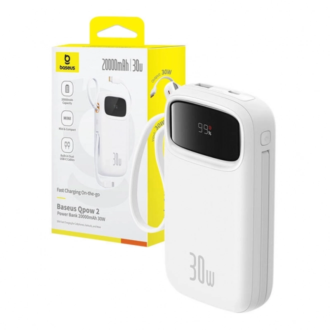 Powerbanka Baseus QPow 2 20000mAh 30W 2xUSB-C (biela)