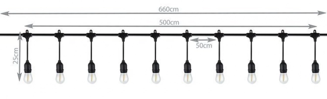 Záhradná girlanda 5m 24V IP44