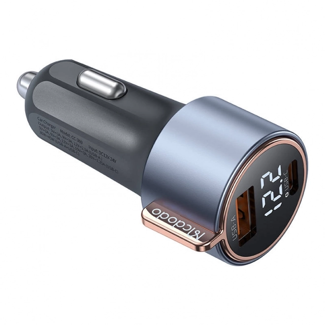 Nabíječka do auta McDodo s digitálnym displejom 2 x USB, 75W