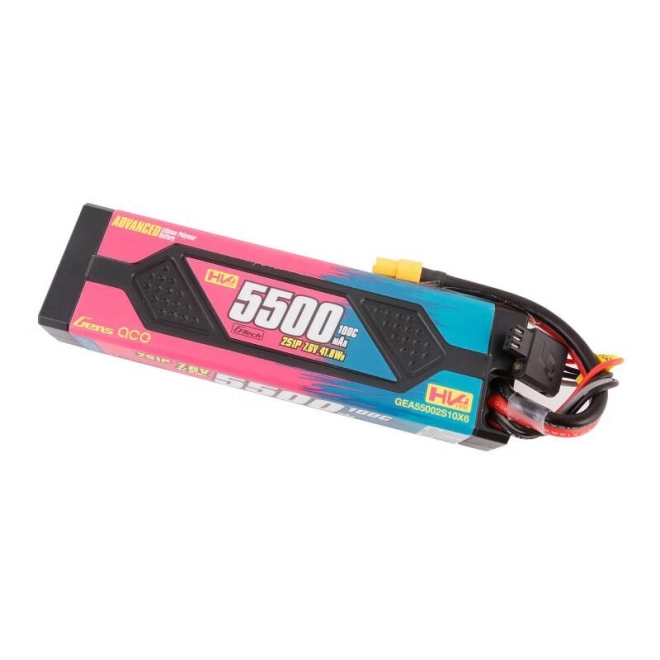Pokročilá lipo batéria Gens ace 5500mAh 7,6V 100C 2S1P s XT60