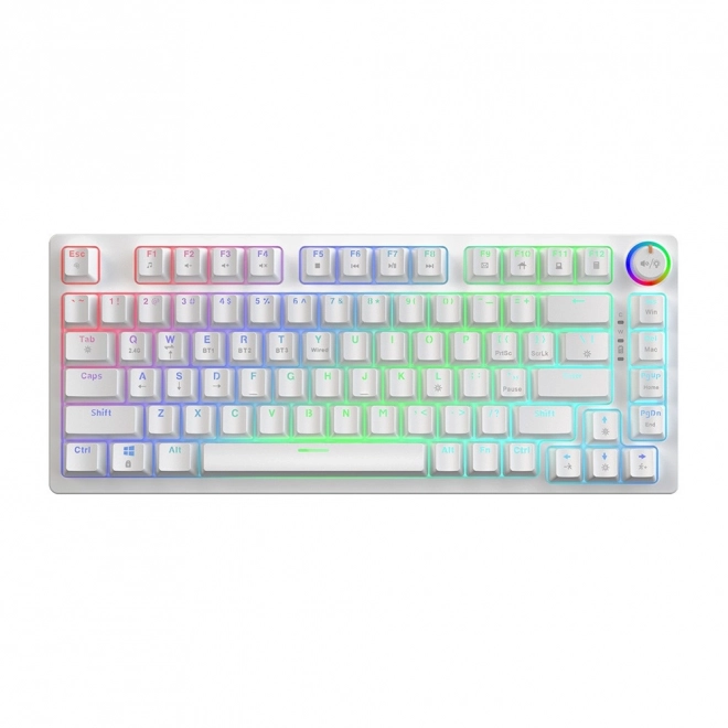 Bezdrôtová mechanická klávesnica Phenix White s prepínačmi Gateron Red Pro