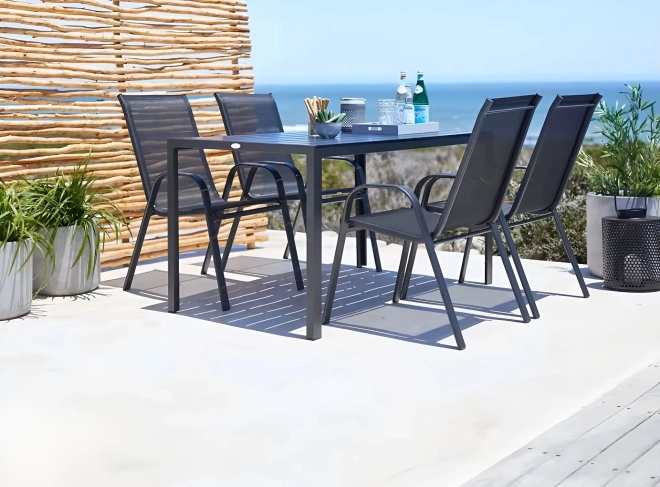 Sada záhradných stoličiek pre terasu alebo balkón čierne od MultiGarden