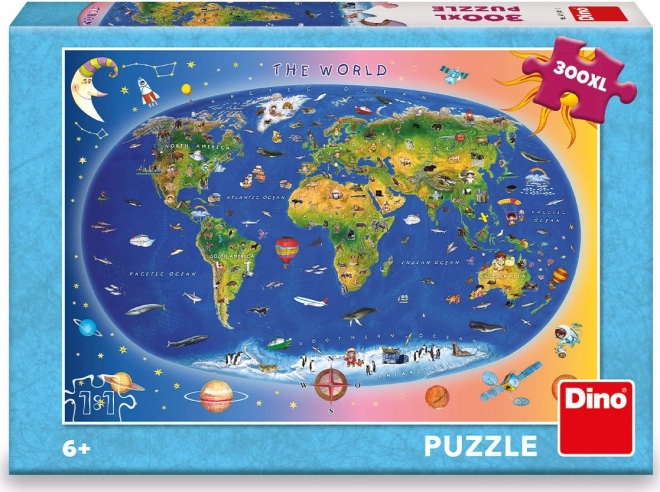 Dino detská mapa puzzle 300 XL dielikov