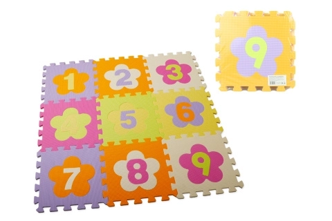 Penové puzzle čísla 28 × 28 cm – hracia podložka pre deti