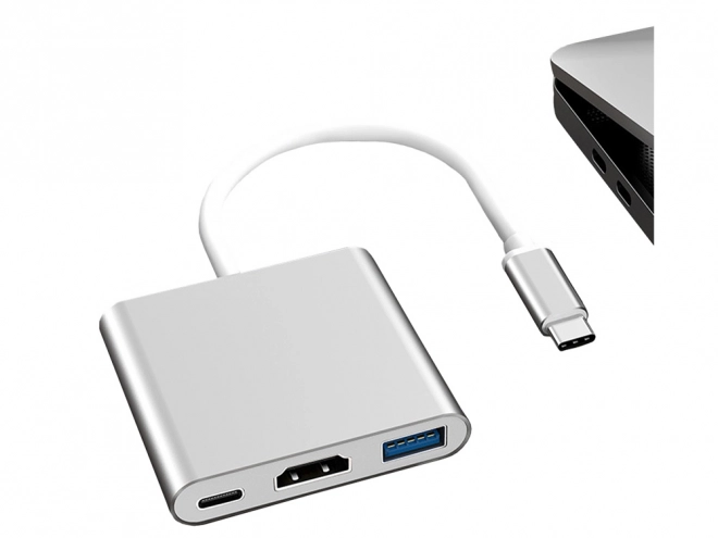 Adaptér USB-C 3v1 s HDMI a USB 3.0