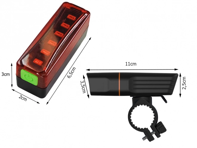 Sada LED cyklo svietidiel predné a zadné USB