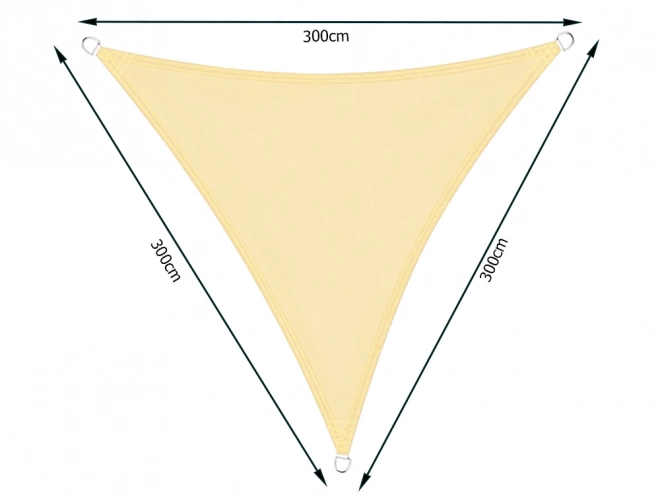 Krémová vodoodolná tieniaca plachta 3x3x3m