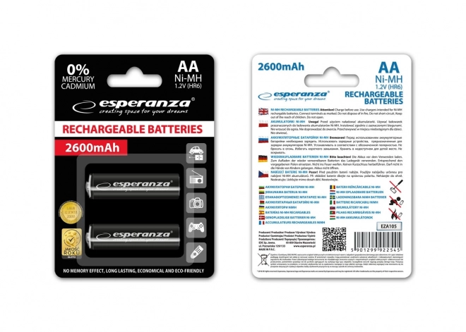 Nabíjateľné batérie NI-MH AA 2600mAh Esperanza