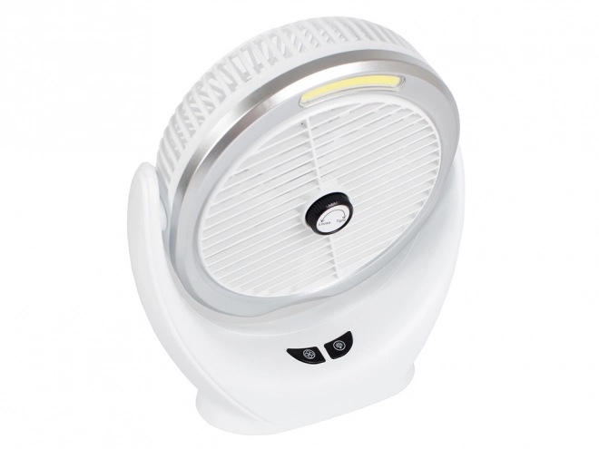 Bezdrôtový stojaci stolový ventilátor dobíjateľné led svetlo – Biela