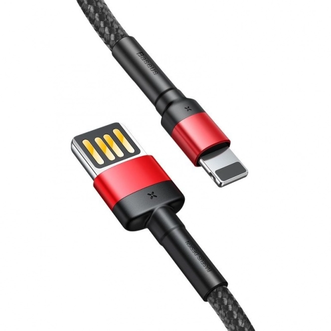 Obojstranný Kábel Usb Lightning 2,4 A 1 m Čierno-červený