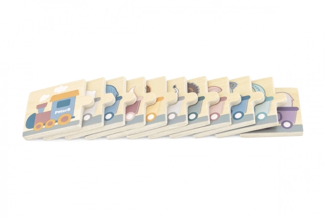 Viga Montessori drevené numerické puzzle pre deti