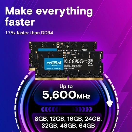 Pamäť DDR5 SODIMM 16GB 5600MHz Crucial