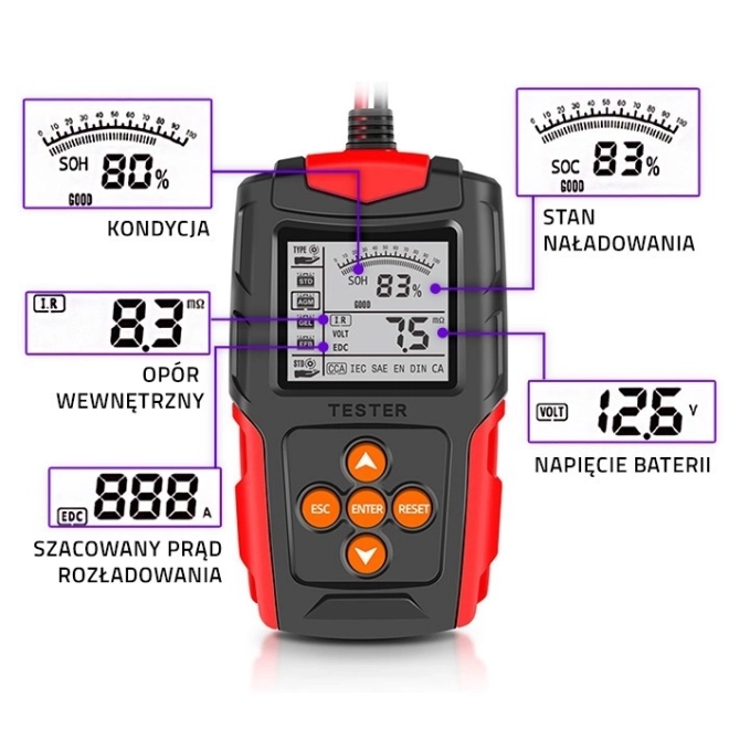 Digitálny tester batérií s displejom LCD Qoltec