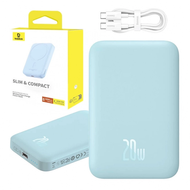 Mini powerbanka Baseus 6000 mAh 20W modrá