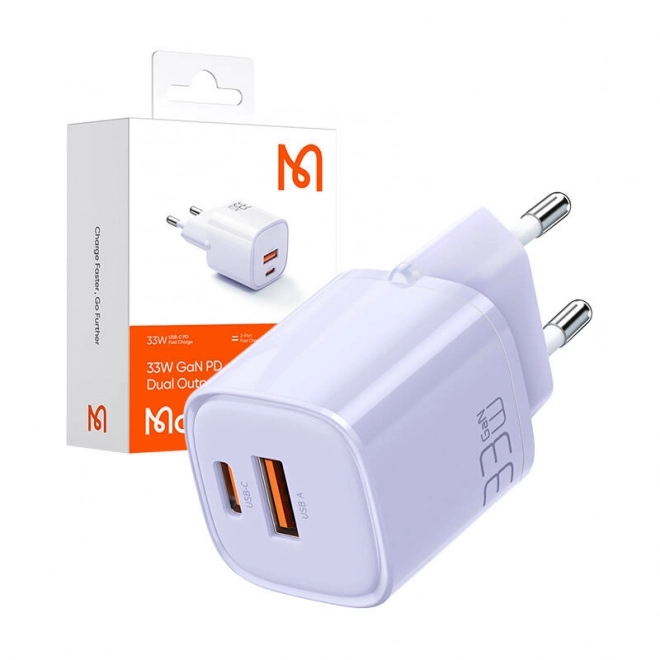 Nabíjačka GaN 33W Mcdodo USB-C, USB-A (fialová)