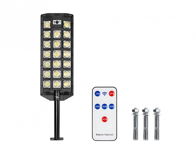 Solárna LED pouličná lampa s diaľkovým ovládaním a pohybovým senzorom