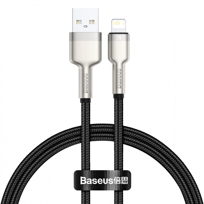 Usb kábel pre Lightning Baseus Cafule 2,4A 0,25 m čierny