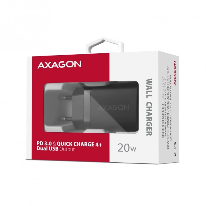 Rýchla nabíjačka AXAGON 20W čierna
