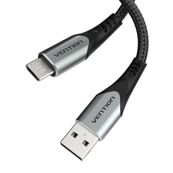 Kábel USB 2.0 A na Micro USB Vention 3A 0,25m sivý