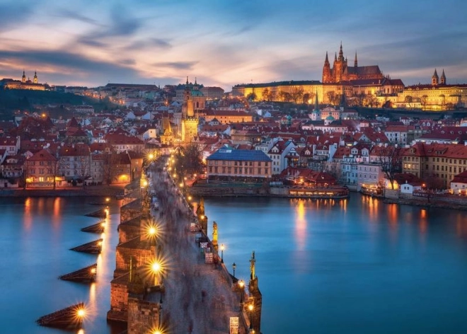 Puzzle Pohľad na Prahu v Noci 1000 dielikov