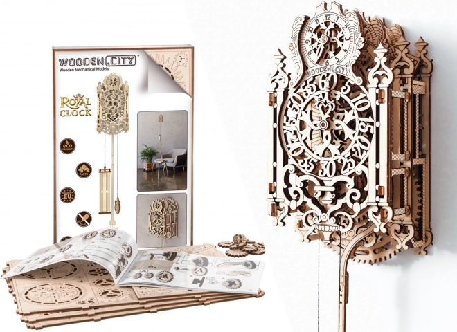 Drevené 3D puzzle Kráľovské hodiny
