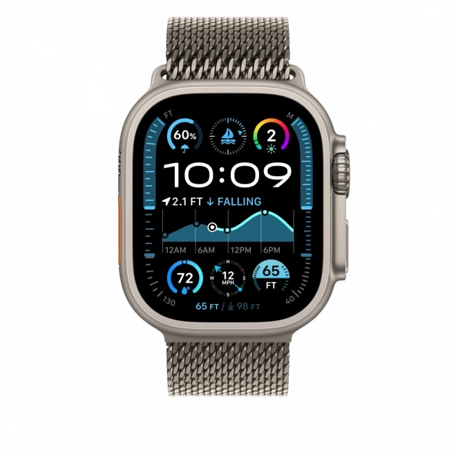 Mediolánsky náramok z titánu v prirodzenej farbe pre puzdro 49 mm - veľkosť S