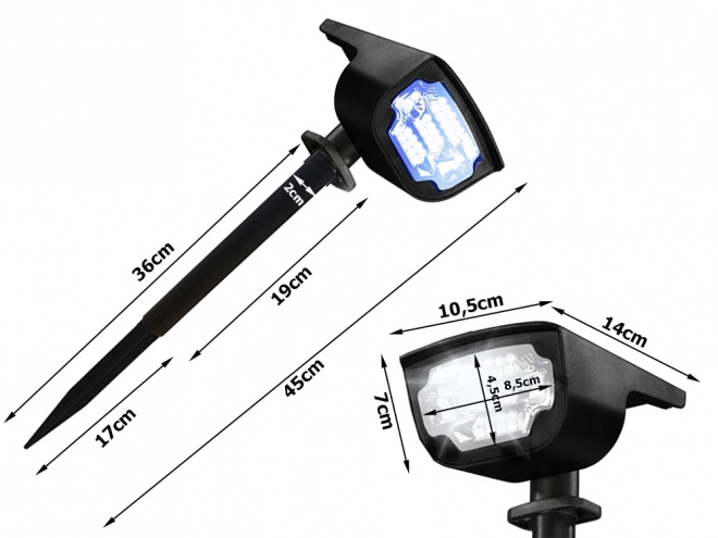 Solárna záhradná lampa LED s farebnými režimami