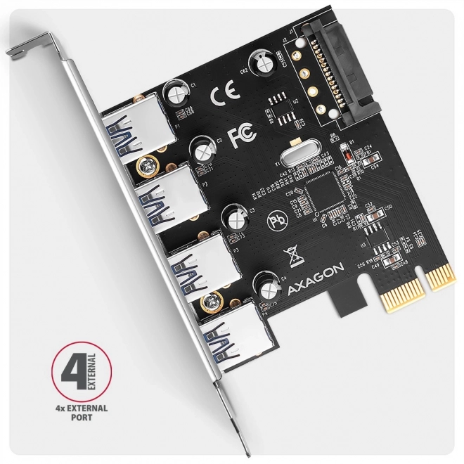 Kontrolér PCIe 4x USB 3.2 GEN 1 s čipsetom Renesas