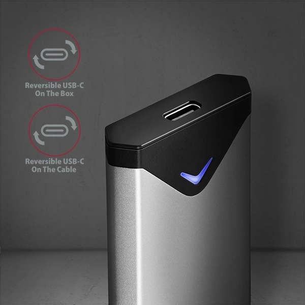 Rýchla externá hliníková skrinka USB-C 3.2 pre M.2 NVMe SSD
