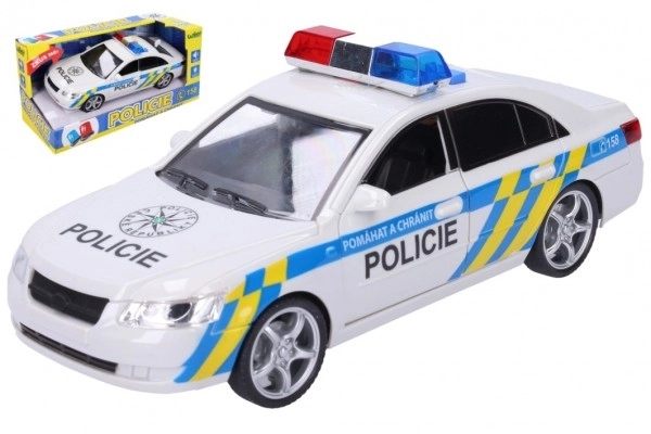 Plastové policajné auto 24 cm na batérie so zvukom a svetlom v krabici 28x14,5x12 cm