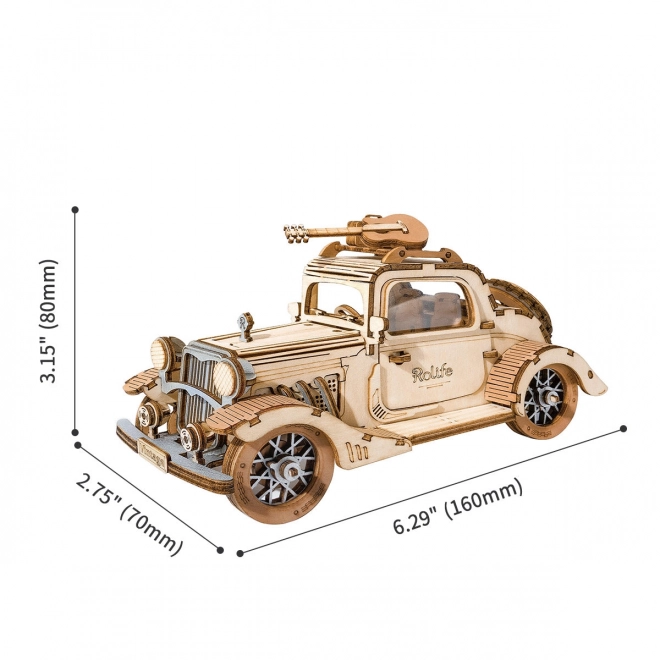 Auto Vintage - moderné 3D drevené puzzle