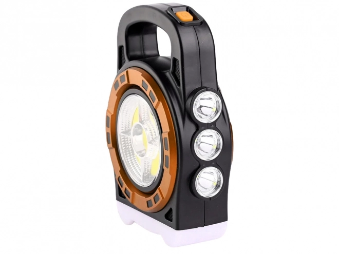 Solárna prenosná nabíjacia LED lampa s reflektorom a powerbankou