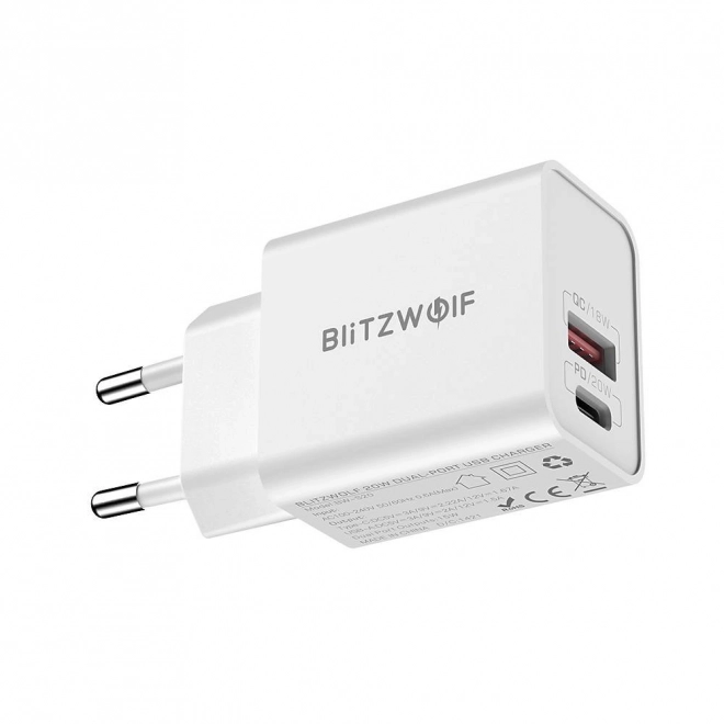 Nástenná nabíjačka Blitzwolf USB/USB-C 20W