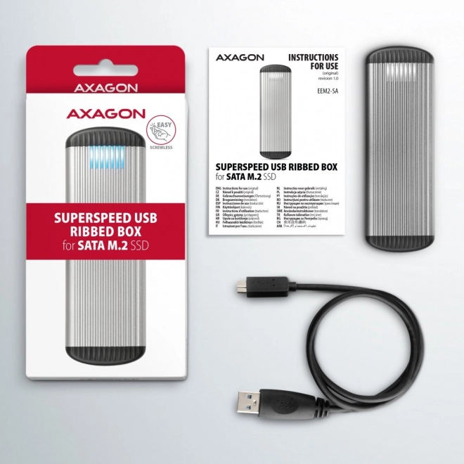 Alumíniový obal na SSD disky Axagon s USB 3.2 Gen 1
