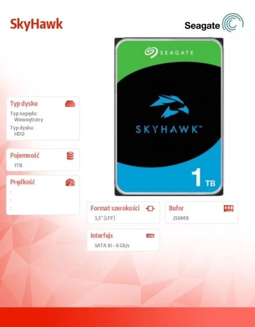 Pevný disk 3,5 palce SkyHawk 1TB